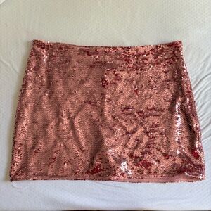 Pink sequin mini skirt